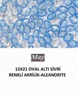 15X21 OVAL ALTI SİVRİ RENKLİ AKRİLİK-ALEANDRITE