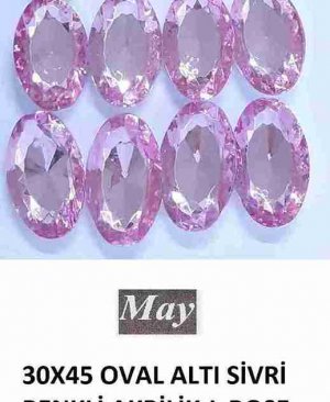 30X45 OVAL ALTI SİVRİ RENKLİ AKRİLİK-LIGHT ROSE