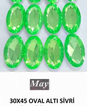 30X45 OVAL ALTI SİVRİ RENKLİ AKRİLİK-AB PERIDOT