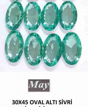 30X45 OVAL ALTI SİVRİ RENKLİ AKRİLİK-BLUE ZIRCON