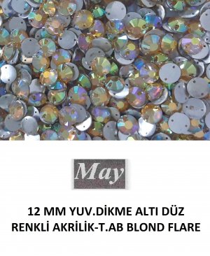 12 MM YUV.DİKME ALTI DÜZ RENKLİ AKRİLİK-T.AB BLOND FLARE