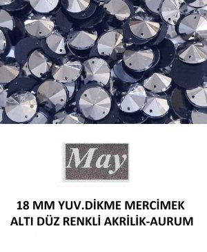 18 MM YUV.DİKME MERCİMEK ALTI DÜZ RENKLİ AKRİLİK-AURUM