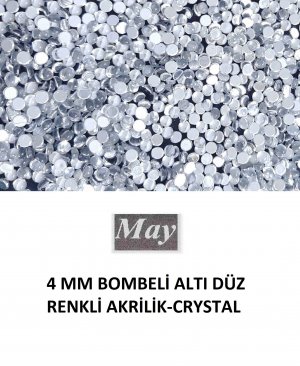 4 MM BOMBELİ ALTI DÜZ RENKLİ AKRİLİK-CRYSTAL