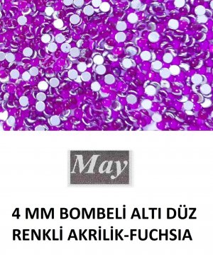 4 MM BOMBELİ ALTI DÜZ RENKLİ AKRİLİK-FUCHSIA