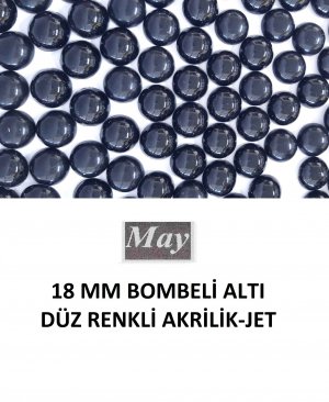 18 MM BOMBELİ ALTI DÜZ RENKLİ AKRİLİK-JET
