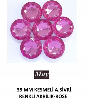 35 MM KESMELİ ALTI SİVRİ RENKLİ AKRİLİK-ROSE