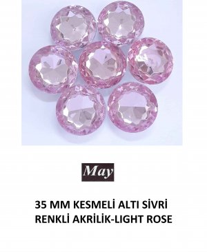35 MM KESMELİ ALTI SİVRİ RENKLİ AKRİLİK-LIGHT ROSE