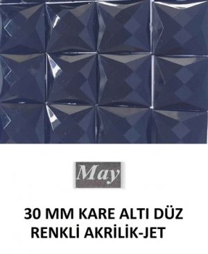 30 MM KARE ALTI DÜZ RENKLİ AKRİLİK-JET