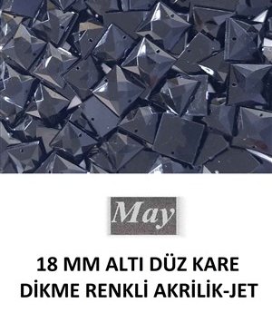 18 MM ALTI DÜZ KARE DİKME RENKLİ AKRİLİK-JET