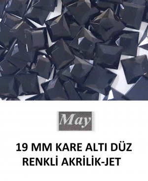 19 MM KARE ALTI DÜZ RENKLİ AKRİLİK-JET