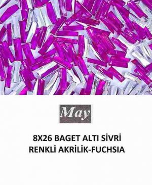 8X26 BAGET ALTI SİVRİ RENKLİ AKRİLİK-FUCHSIA