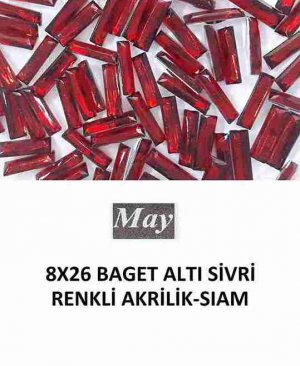 8X26 BAGET ALTI SİVRİ RENKLİ AKRİLİK-SIAM