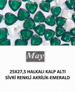 25X27,5 HALKALI KALP ALTI SİVRİ RENKLİ AKRİLİK-EMERALD