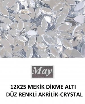 12X25 MEKİK DİKME ALTI DÜZ RENKLİ AKRİLİK-CRYSTAL