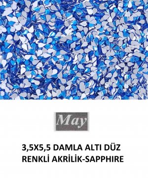 3,5X5,5 DAMLA ALTI DÜZ RENKLİ AKRİLİK-SAPPHIRE