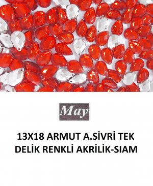 13X18 ARMUT ALTI SİVRİ TEK DELİK RENKLİ AKRİLİK-SIAM