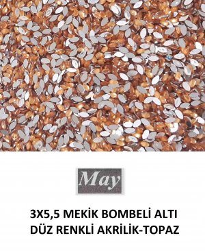 3X5,5 MEKİK BOMBELİ ALTI DÜZ RENKLİ AKRİLİK-TOPAZ
