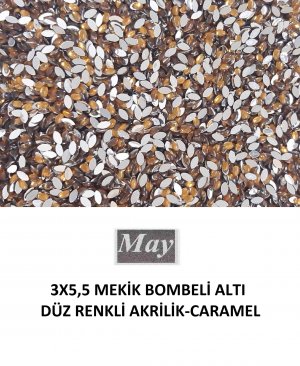 3X5,5 MEKİK BOMBELİ ALTI DÜZ RENKLİ AKRİLİK-CARAMEL