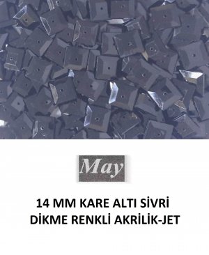 14 MM KARE ALTI SİVRİ DİKME RENKLİ AKRİLİK-JET
