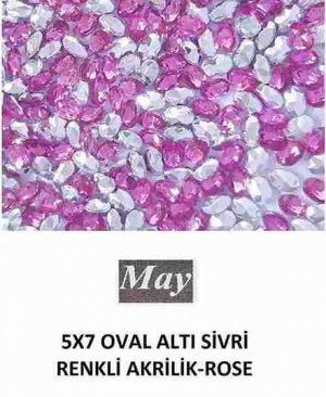 5X7 OVAL ALTI SİVRİ RENKLİ AKRİLİK-ROSE