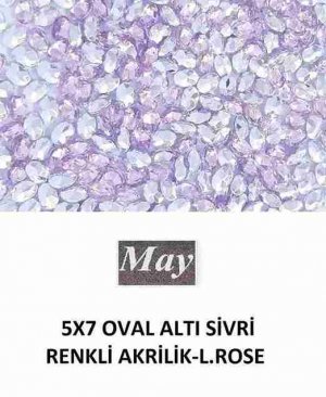 5X7 OVAL ALTI SİVRİ RENKLİ AKRİLİK-LIGHT ROSE