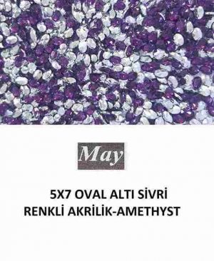 5X7 OVAL ALTI SİVRİ RENKLİ AKRİLİK-AMETHYST