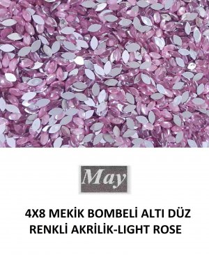 4X8 MEKİK BOMBELİ ALTI DÜZ RENKLİ AKRİLİK-LIGHT ROSE