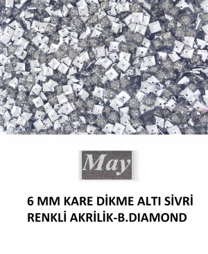 6 MM KARE DİKME ALTI SİVRİ RENKLİ AKRİLİK-B.DIAMOND