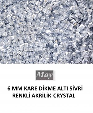 6 MM KARE DİKME ALTI SİVRİ RENKLİ AKRİLİK-CRYSTAL