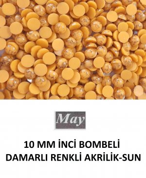 10 MM İNCİ BOMBELİ DAMARLI RENKLİ AKRİLİK-SUN