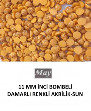 11 MM İNCİ BOMBELİ DAMARLI RENKLİ AKRİLİK-SUN
