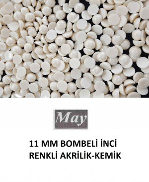 11 MM BOMBELİ İNCİ RENKLİ AKRİLİK-KEMİK