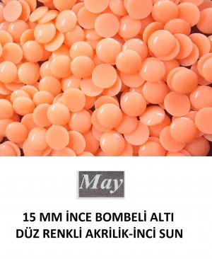 15 MM İNCE BOMBELİ ALTI DÜZ RENKLİ AKRİLİK-İNCİ SUN