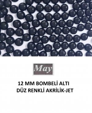 12 MM BOMBELİ ALTI DÜZ RENKLİ AKRİLİK-JET