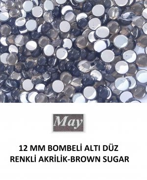 12 MM BOMBELİ ALTI DÜZ RENKLİ AKRİLİK-BROWN SUGAR