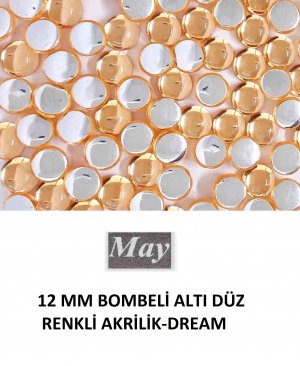 12 MM BOMBELİ ALTI DÜZ RENKLİ AKRİLİK-DREAM