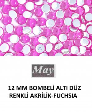 12 MM BOMBELİ ALTI DÜZ RENKLİ AKRİLİK-FUCHSIA