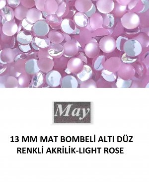 13 MM MAT BOMBELİ ALTI DÜZ RENKLİ AKRİLİK-LIGHT ROSE