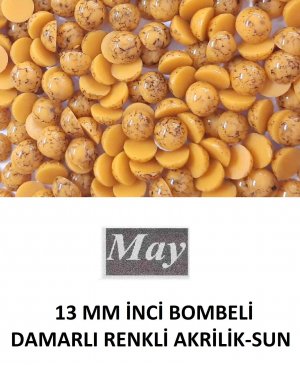 13 MM İNCİ BOMBELİ DAMARLI RENKLİ AKRİLİK-SUN