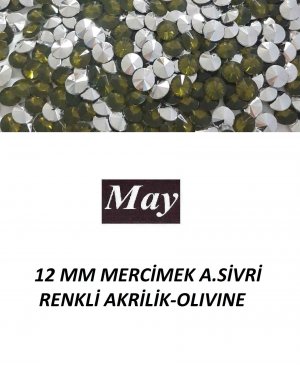 12 MM MERCİMEK ALTI SİVRİ RENKLİ AKRİLİK-OLIVINE
