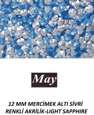 12 MM MERCİMEK ALTI SİVRİ RENKLİ AKRİLİK-LIGHT SAPPHIRE