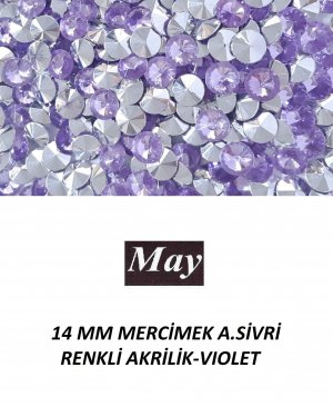 14 MM MERCİMEK ALTI SİVRİ RENKLİ AKRİLİK-VIOLET