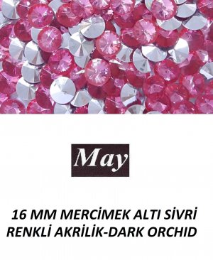 16 MM MERCİMEK ALTI SİVRİ RENKLİ AKRİLİK-DARK ORCHID