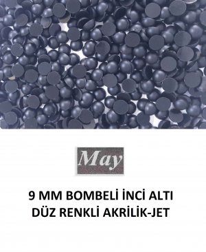 9 MM BOMBELİ İNCİ ALTI DÜZ RENKLİ AKRİLİK-JET