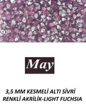 3,5 MM KESMELİ ALTI SİVRİ RENKLİ AKRİLİK-LIGHT FUCHSIA