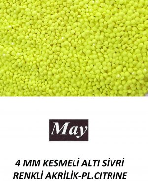 4 MM KESMELİ ALTI SİVRİ RENKLİ AKRİLİK-PL.CITRINE