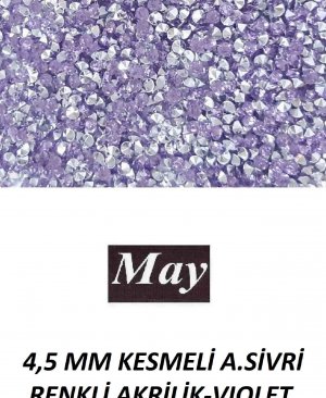 4,5 MM KESMELİ ALTI SİVRİ RENKLİ AKRİLİK-VIOLET