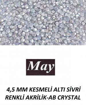 4,5 MM KESMELİ ALTI SİVRİ RENKLİ AKRİLİK-AB CRYSTAL