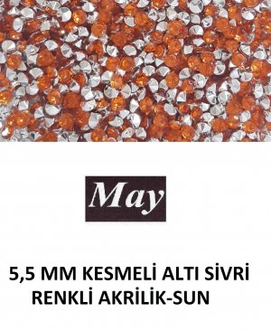 5,5 MM KESMELİ ALTI SİVRİ RENKLİ AKRİLİK-SUN