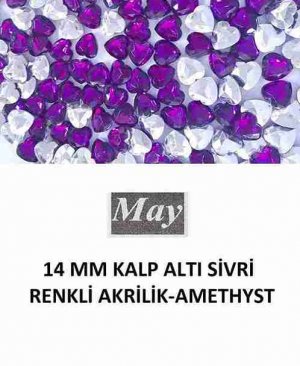 14 MM KALP ALTI SİVRİ RENKLİ AKRİLİK-AMETHYST